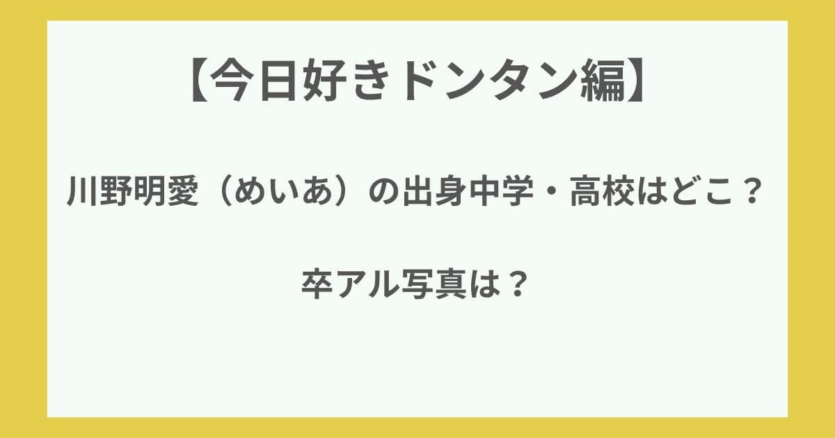 今日好き　川野明愛